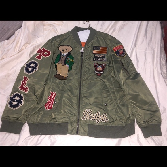 Ralph Lauren Other - Ralph Lauren Polo Olive Bomber Jacket with Patches